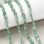 Natural Green Strawberry Quartz Beads Strands, Teardrop, Faceted, 6x4x2.5mm, Hole: 0.6mm, about 62~68pcs/strand, 15.16~15.55''(38.5~39.5cm)(G-B159-A18)