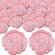 50Pcs Adhesive Wax Seal Stickers, Envelope Seal Decoration, For Craft Scrapbook DIY Gift, Hot Pink, Mushroom, 30mm(DIY-CP0010-53B)