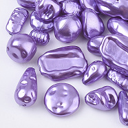 ABS Plastic Imitation Pearl Beads, Mixed Shape, Medium Orchid, 10~27x7~18x5~15mm, Hole: 1.2~1.8mm(OACR-R071-05)