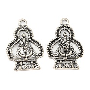 Tibetan Style Alloy Pendants, Cadmium Free & Lead Free, Buddhist Statues, Antique Silver, 29.5x20.5x2mm, Hole: 2.5mm, about 332pcs/1000g.(TIBE-P001-33AS)