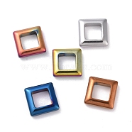 Vacuum Plating Non-magnetic Synthetic Hematite Linking Rings, Square, Mixed Color, 13.5x13.5x4mm(G-G856-08)
