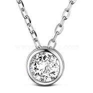 TINYSAND Rhodium Plated 925 Sterling Silver Rhinestone Pendant Necklace, Crystal, 18.5 inch(TS-N396-ST)