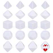 20Pcs 5 Style Opaque Acrylic No Hole Beads, Stamp Blank Dice Making, White, Dice, 16~24.5x16~21x16~24.5mm, 4pcs/style(AJEW-BC0003-82)