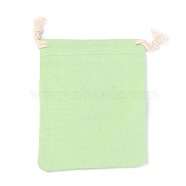 Polycotton Canvas Packing Pouches, Reusable Muslin Bag Natural Cotton Bags with Drawstring Produce Bags Bulk Gift Bag Jewelry Pouch for Party Wedding Home Storage, Light Green, 12x9cm(ABAG-H103-A05)