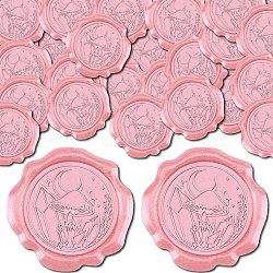 50Pcs Adhesive Wax Seal Stickers, Envelope Seal Decoration, For Craft Scrapbook DIY Gift, Hot Pink, Mushroom, 30mm(DIY-CP0010-53B)