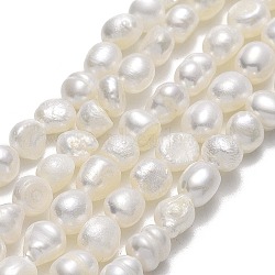 Natural Cultured Freshwater Pearl Beads Strands, Two Sides Polished, Linen, 4.5~6x4.5~5x3.5mm, Hole: 0.6mm, about 67~70pcs/strand, 13.78''(35~36cm)(PEAR-A005-14-01A)