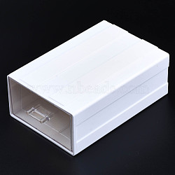 Polystyrene Plastic Bead Storage Containers, Rectangle Drawer, White, 21x13.5x7.5cm(CON-N011-043-1)