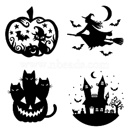 PVC Window Sticker, Flat Round Shape, for Window or Stairway  Home Decoration, Halloween Themed Pattern, 180x180x0.3mm(DIY-WH0235-043)