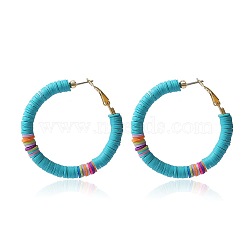 Colorful Clay Hoop Earrings(JQ3310-3)