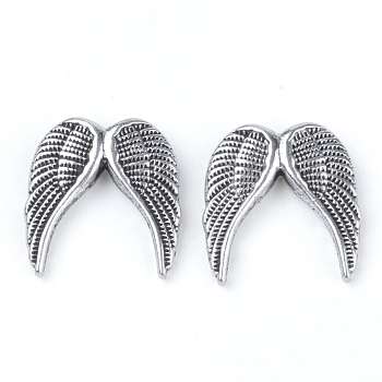 Tibetan Style Alloy Beads, Wing, Cadmium Free & Lead Free, Antique Silver, 19x19x5mm, Hole: 2mm, about 300pcs/1000g