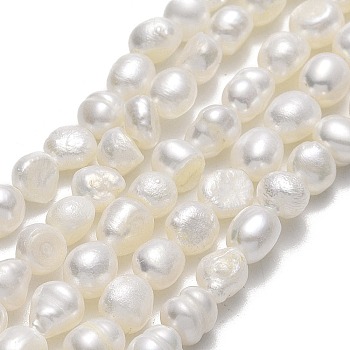 Natural Cultured Freshwater Pearl Beads Strands, Two Sides Polished, Linen, 4.5~6x4.5~5x3.5mm, Hole: 0.6mm, about 67~70pcs/strand, 13.78''(35~36cm)