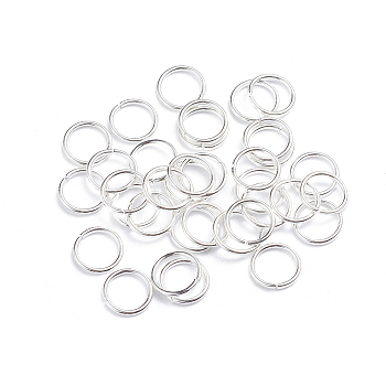 Iron Jump Rings, Open Jump Rings, Round Ring, Silver, 6x0.9mm, 19 Gauge, Inner Diameter: 4.2mm, about 100pcs/bag