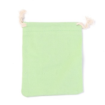 Polycotton Canvas Packing Pouches, Reusable Muslin Bag Natural Cotton Bags with Drawstring Produce Bags Bulk Gift Bag Jewelry Pouch for Party Wedding Home Storage, Light Green, 12x9cm