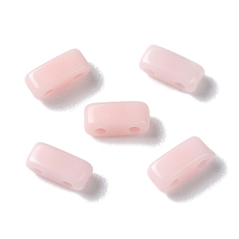 Opaque Acrylic Slide Charms, Rectangle, Pink, 2.3x5.2x2mm, Hole: 0.8mm