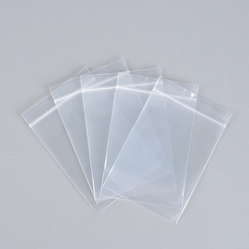 Polyethylene Zip Lock Bags, Resealable Packaging Bags, Top Seal, Self Seal Bag, Rectangle, Clear, 15x10cm, Unilateral Thickness: 2.9 Mil(0.075mm), 100pcs/group