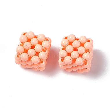 Handmade Opaque Plastic Woven Beads(KY-P015-06C)-3