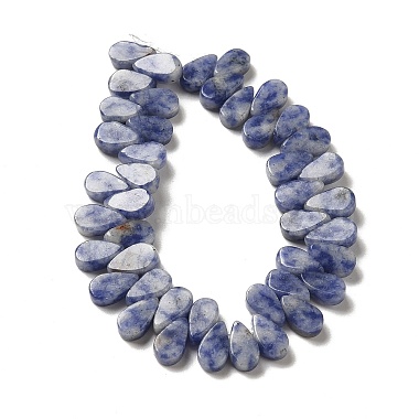 perles de jaspe tache bleue naturelle(G-B064-B59)-3