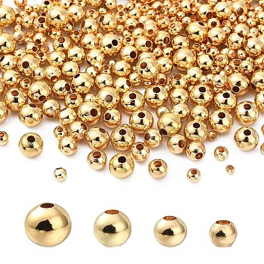 500Pcs 4 Styles Brass Round Spacer Beads(KK-CJ0001-79)-3