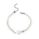 Natural Pearl Link Bracelet with 304 Stainless Steel Cobs Chains for Women(BJEW-TA00214)-1