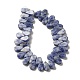 perles de jaspe tache bleue naturelle(G-B064-B59)-3