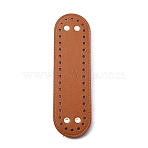 PU Leather Knitting Crochet Bags Nail Bottom Shaper Pad, with Alloy Nail, for Bag Bottom Accessories, Oval Pattern, 18x5.25x0.8cm, Hole: 4mm(FIND-WH0114-84A-01)