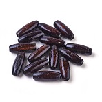 Dyed Wood Beads, Oval/Oblong, Lead Free, Coconut Brown, 23x8~9mm, Hole: 2.5mm, about 2000pcs/1000g(WOOD-Q003-23x8mm-01-LF)