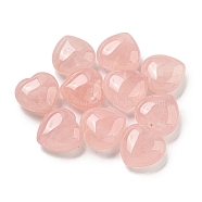 Natural Rose Quartz Beads, Half Drilled, Heart, 15.5x15.5x8mm, Hole: 1mm(G-P531-A28-01)