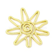 Rack Plating Alloy Pendants, Polygon with Sun, Golden, 31x31x1.5mm, Hole: 8x2mm(FIND-M022-02G)