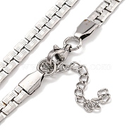 304 Stainless Steel Chain Necklaces, Stainless Steel Color, 19.41x0.20 inch(49.3x0.5cm)(NJEW-R266-08P)