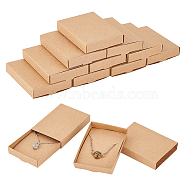 Rectangle Folding Cardboard Paper Drawer Boxes, for Rings, Bracelet and Watch Packaging, Tan, Finished Product: 7.3x5.35x1.3cm(CON-WH0094-15B)