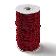 70M Round Elastic Cord, with Fibre Outside and Rubber Inside, FireBrick, 2mm, about 76.55 Yards(70m)/Roll(EC-XCP0001-30)