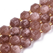 Natural Dolomite Beads Strands, Faceted, Dyed, Round, Rosy Brown, 10.5x9.5mm, Hole: 1.2mm, about 31pcs/strand, 15.04 inch~15.35 inch(38.2cm~39cm)(G-T131-85B-07)