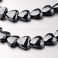 Non-magnetic Synthetic Hematite Bead Strands, Heart, Original Color, 8x8x3mm, Hole: 0.7mm, about 55pcs/strand, 15.7 inch(X-G-F300-22B-09)