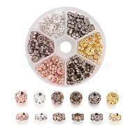 Brass Rhinestone Spacer Beads, Grade AAA, Wavy Edge, Rondelle, Crystal, Mixed Color, 8x3.8mm, Hole: 1.5mm, 120pcs/box(RB-JP0002-08)