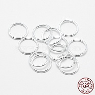 925 Sterling Silver Open Jump Rings, Round Rings, Silver, 10x1mm(X-STER-F032-07S)