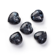 Natural Labradorite Heart Love Palm Worry Stone, Healing Crystal, 25~25.5x25.5x12mm(G-I274-46D)