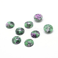 Synthetic Ruby in Zoisite Gemstone Cabochons, Half Round, 6x3mm(G-T020-6mm-17)
