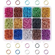 Aluminum Wire Open Jump Rings, Mixed Color, 10x1.0mm, 15colors, , about 130pc/color, about 1950pc/box(ALUM-PH0003-14)