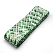 Mesh Ribbon, Plastic Net Thread Cord, Sea Green, 8cm, about 25yards/bundle(PNT-R007-8cm-13)
