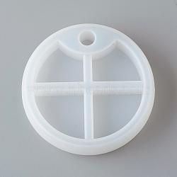 DIY 4 Compartments Round Layered Rotating Storage Box, Silicone Molds, for Epoxy Resin UV Resin Jewelry Making, White, 106x26.5mm, Fit for 15mm Plastic Stick, Inner Size: 35x40mm, 40x40mm(AJEW-D046-16A)