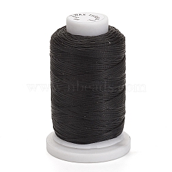 Waxed Polyester Cord, Flat, Black, 1mm, about 76.55 yards(70m)/roll(YC-E011-A-09)