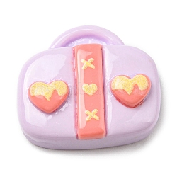 Musical Theme Opaque Resin Cabochons, Handbag, Lavender, 18.5x21x8mm(CRES-D008-01C)