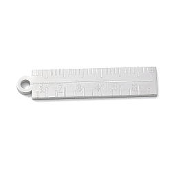 304 Stainless Steel Pendants, Ruler Charms, Polishing, Stainless Steel Color, 29x6x1.5mm, Hole: 1.9mm(SA-CBAE115-13B-P)