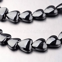 Non-magnetic Synthetic Hematite Bead Strands, Heart, Original Color, 8x8x3mm, Hole: 0.7mm, about 55pcs/strand, 15.7 inch(X-G-F300-22B-09)