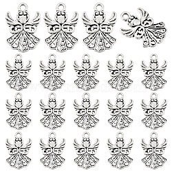 Elite 80Pcs Tibetan Style Alloy Pendants, Cadmium Free & Lead Free, Angel Charm, Antique Silver, 20x14x1mm, Hole: 1.5mm(TIBEP-PH0001-69AS)