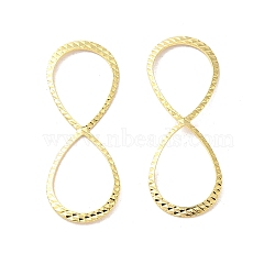 Brass Linking Rings, Infinity Connector, Real 24K Gold Plated, 9.5x26x0.6mm, Hole: 11x7.5mm(FIND-Z039-05G)