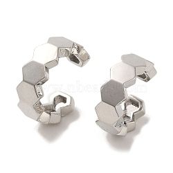 Rack Plating Brass Clip-on Earrings, Long-Lasting Plated, Lead Free & Cadmium Free, Platinum, 14x4.5mm(EJEW-R162-27P)