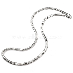 304 Stainless Steel Chain Necklaces, Snake Chain, Stainless Steel Color, 23.90 inch(60.7cm)(NJEW-P295-05P)