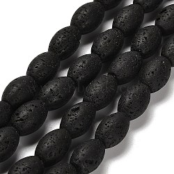 Natural Lava Rock Beads Strands, Rice, 12.5x8.5mm, Hole: 0.8mm, about 32pcs/strand, 15.87~16.02''(40.3~40.7cm)(G-G175-C15-01)