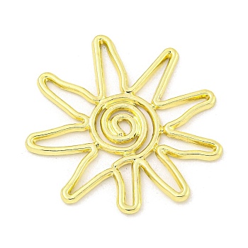 Rack Plating Alloy Pendants, Polygon with Sun, Golden, 31x31x1.5mm, Hole: 8x2mm